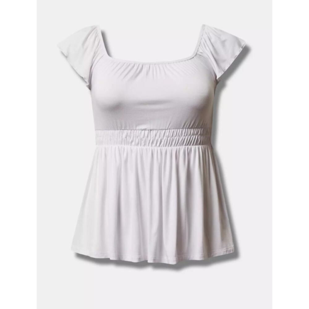 Torrid Women's Plus Size Bright White Super Soft Babydoll Tank Size 0 Medium New